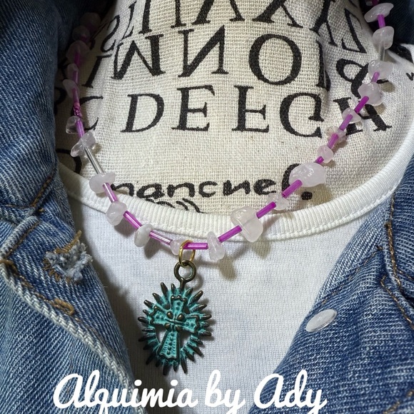 Alquimia by Ady Turquoise Cross Necklace - Picture 2 of 4